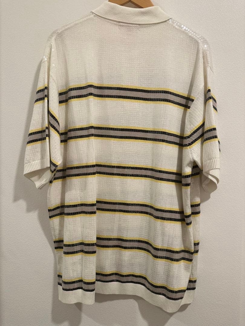 Supreme XL Sequin Stripe Zip Polo - メルカリ