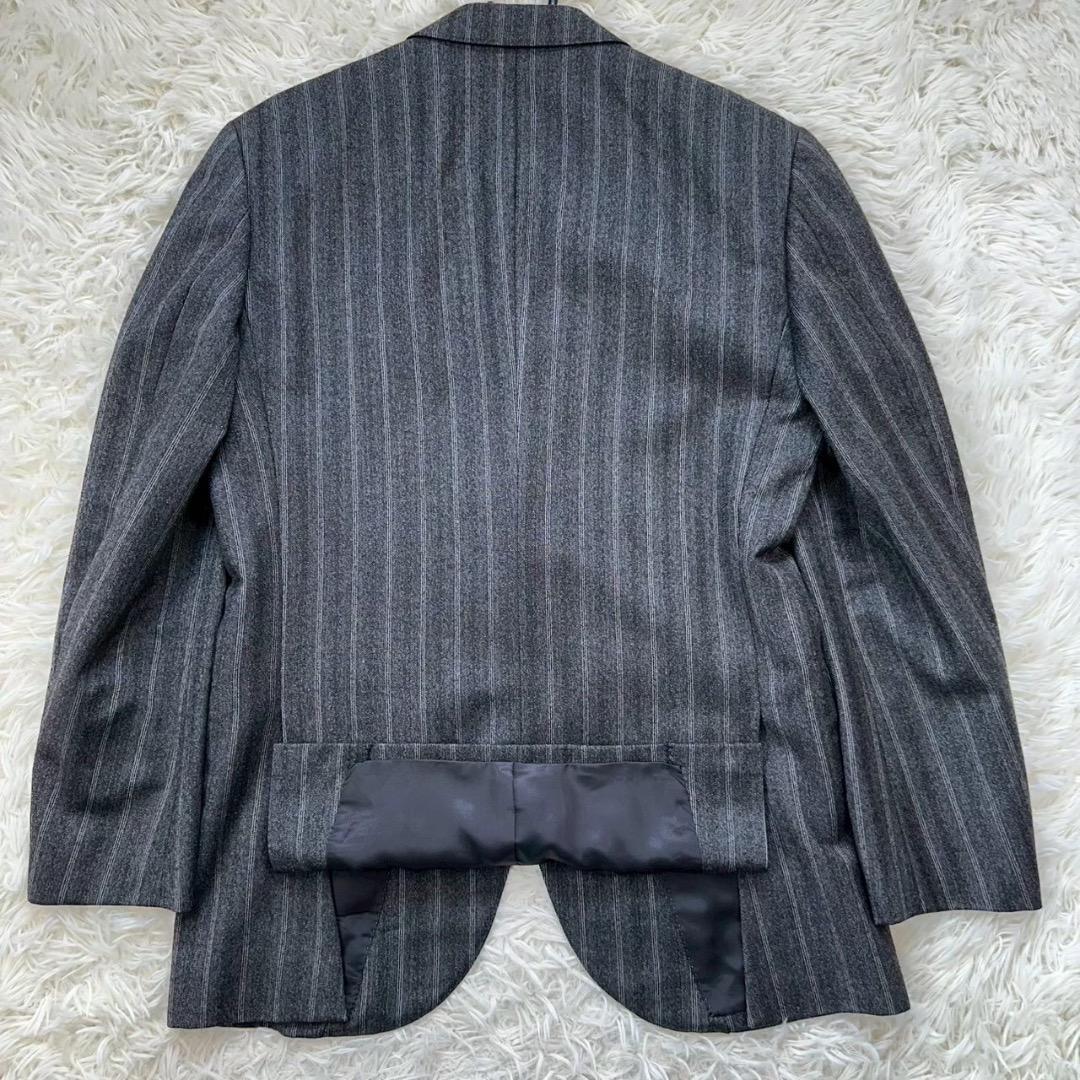 美品✨SHIPS 高級生地ゼニア ストライプ スーツ 総裏 本切羽 48 L相当