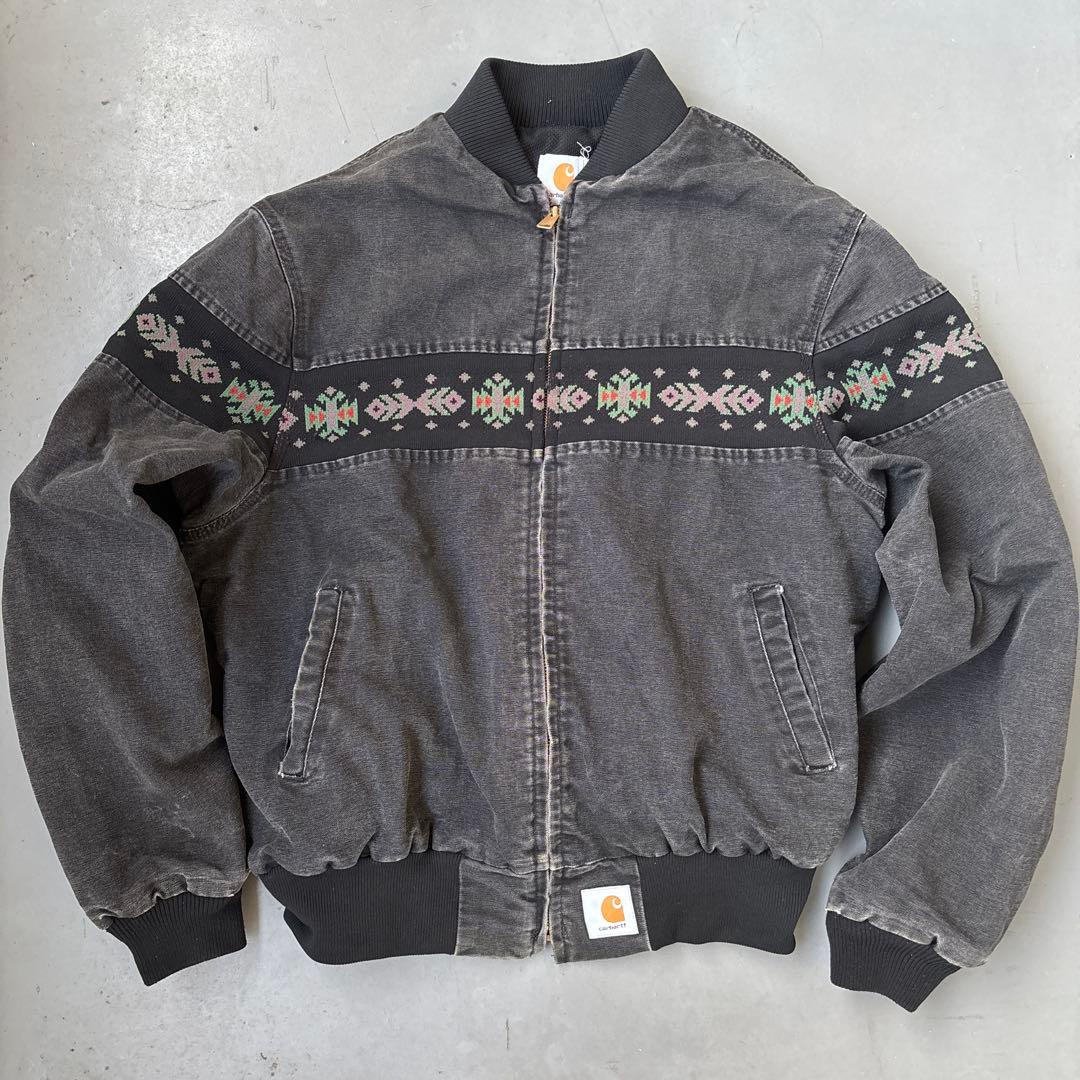USA製 カーハート サウスウエスト ボンバージャケット ネイティブ柄