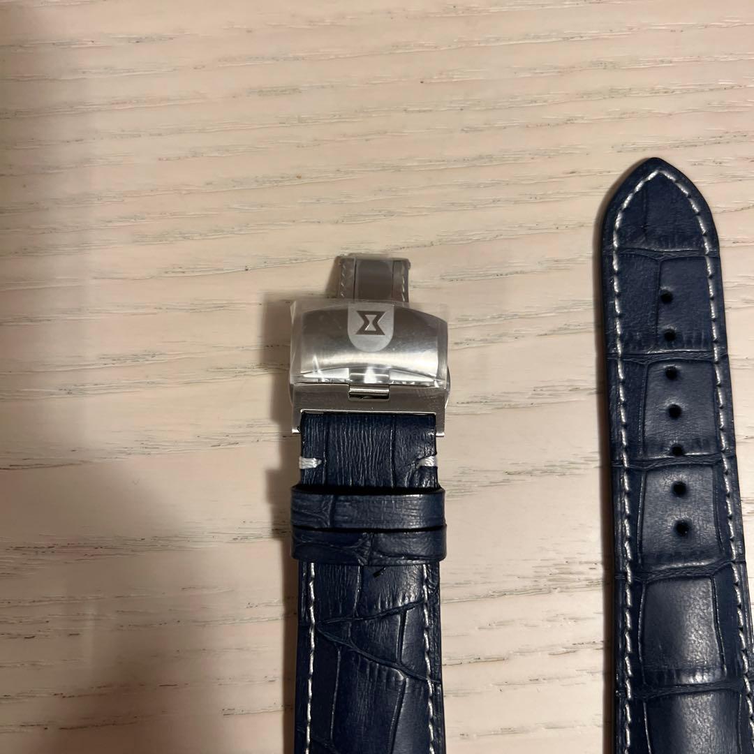 EDOX エドックス純正ベルト クロノオフショア1 ネイビークロコ型押革