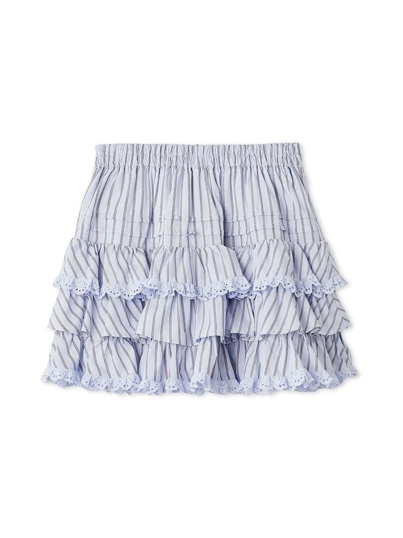 SNIDEL ラッフルティアードスカショーパン ブルー ラッフルティアードスカショーパン(ショートパンツ)｜パンツ｜SNIDEL