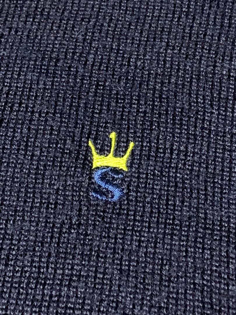 old stussy 90s ニットセータークラウンレア紺タグ王冠ステューシー