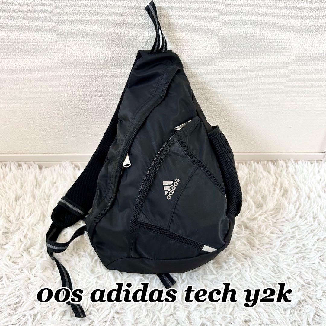 00s ADIDAS ボディバッグ ワンショルダー テック系 ブラック Y2K