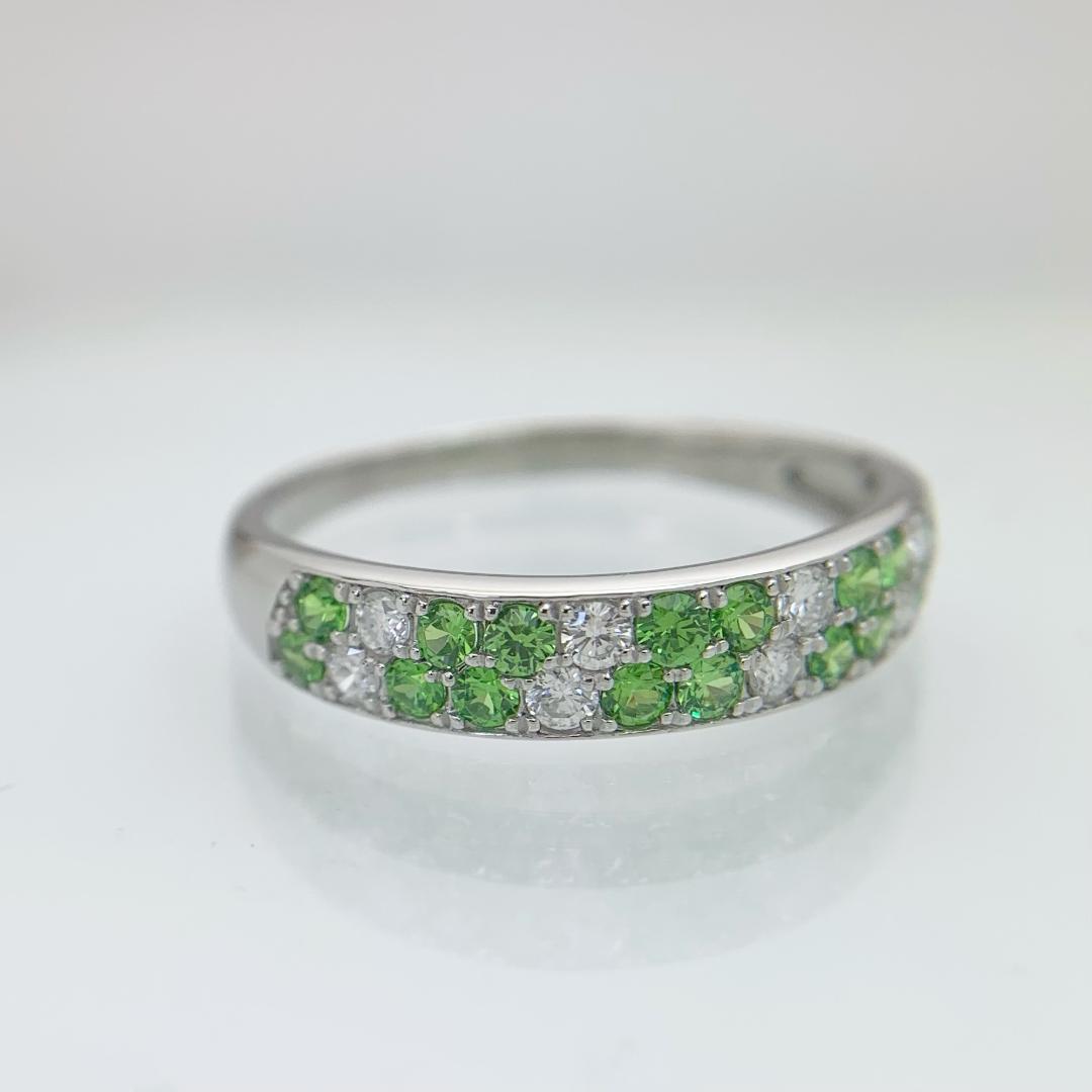 新品 デマントイドガーネット ダイヤモンド リング 0.35ct Pt