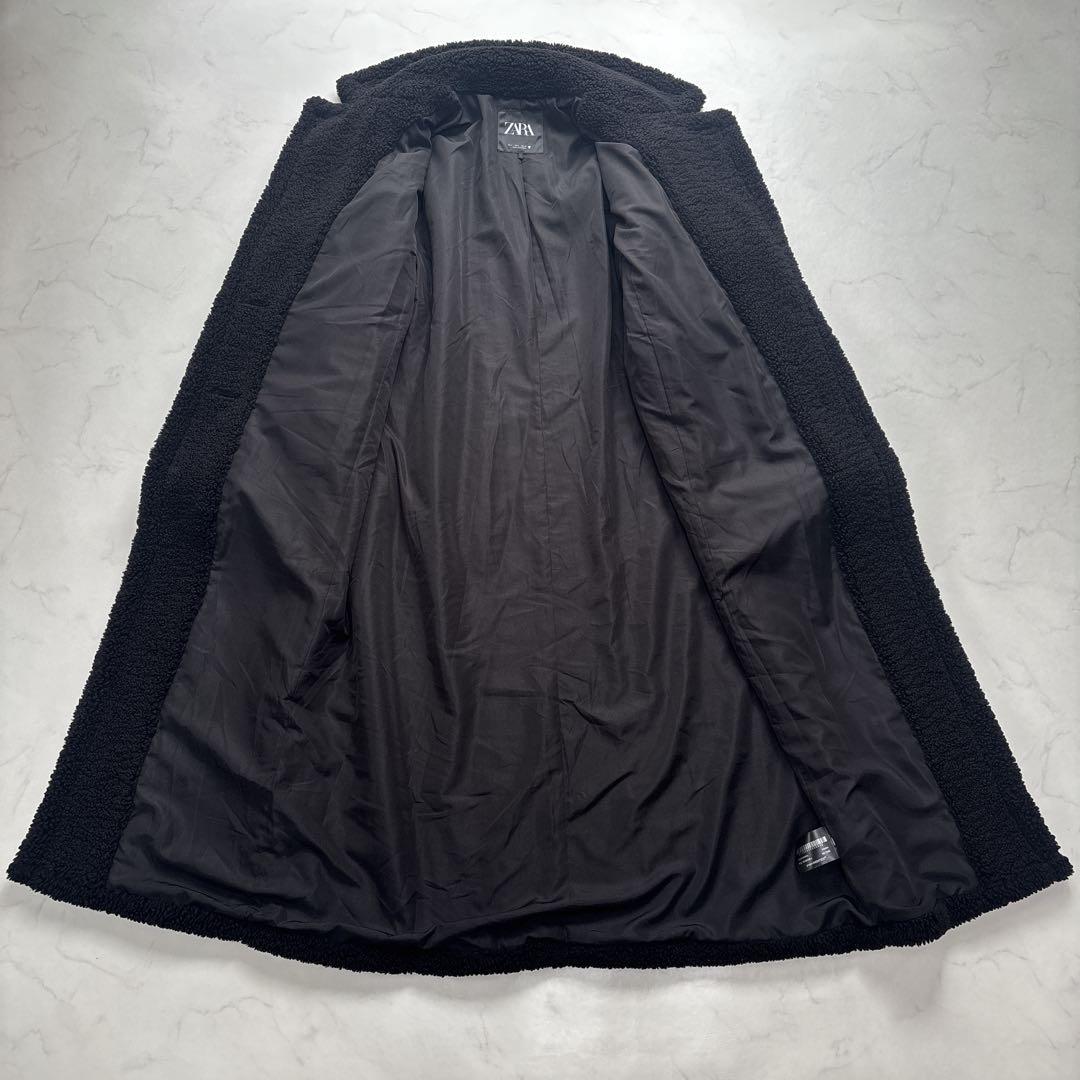 未使用級♡ZARA テディベアコート ボア ロングコート L ブラック 黒