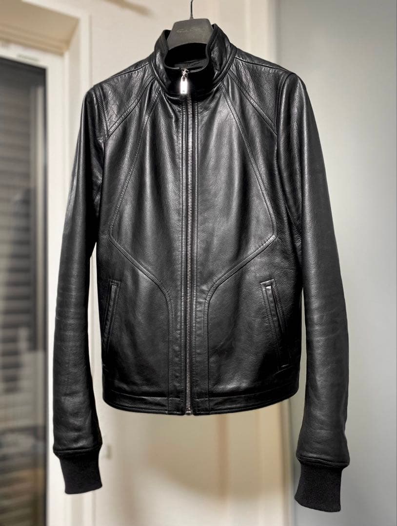 ジャケット・アウター Rick owens intarsia leather jacket biker NEW Rick Owens Intarsia High Neck Leather Jacket FW11 Motocycle