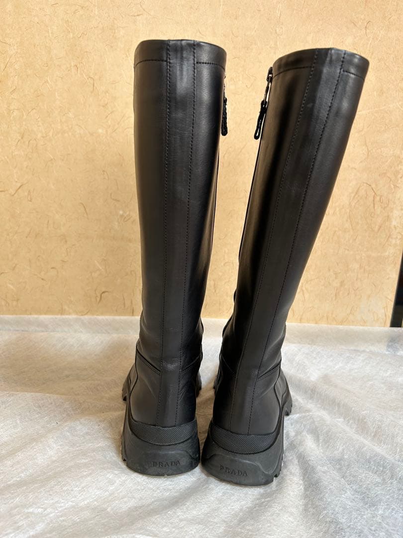 プラダ PRADA 黒いロングブーツ サイズ34 1/2 22.5センチ 美品 - メルカリ
