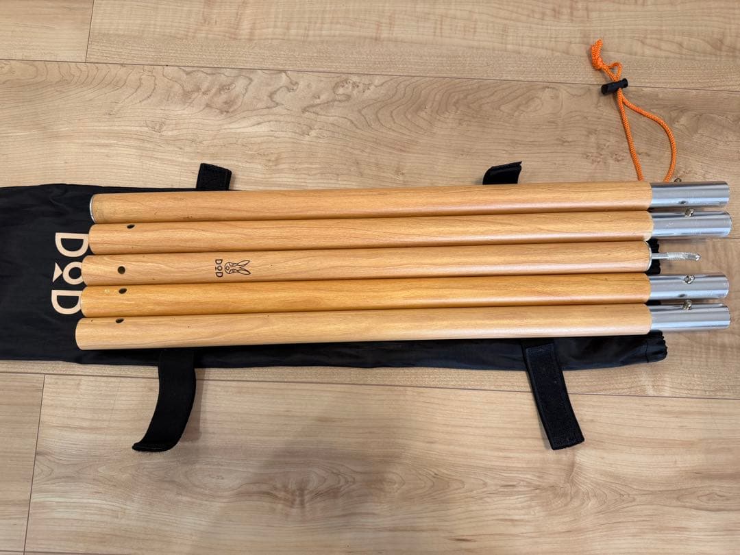 DOD木目ウッド柄ビッグタープポール4本セット28mm極太 ビッグタープポール（ブラック） XP5-507K - DOD（ディーオーディー