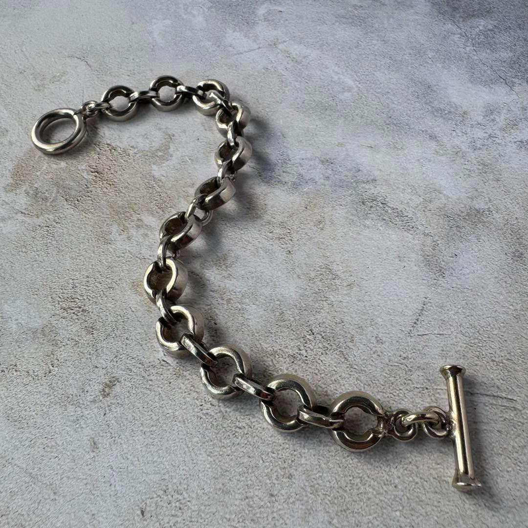 ヴィンテージ チェーンリンクブレスレット シルバー925 メキシコ製 ヴィンテージ ケーブルチェーンリンクブレスレット シルバー925