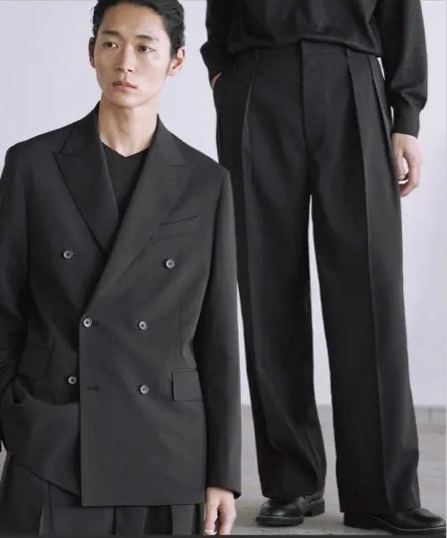 【新品・未使用】WYM/ウィム2025年12月最新スーツ/黒/Mサイズ/即完売 WYM LIDNM（ウィム バイ リドム）の「HIGH TWIST PE DOUBLE SUIT