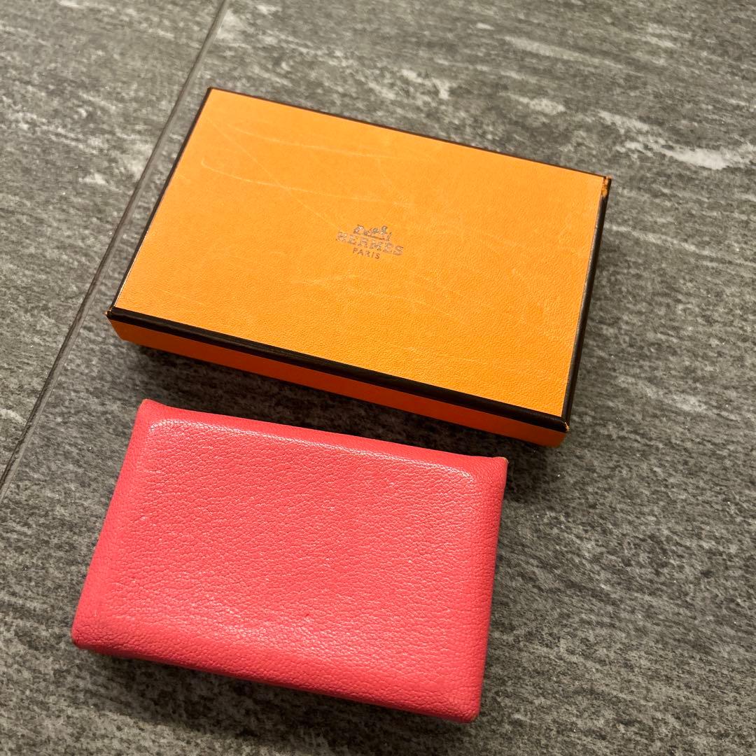 エルメス　ピンク レザー 名刺入れ カードケース　ガルヴィ 楽天市場】HERMES エルメス カードケース CALVI カルヴィ レディース