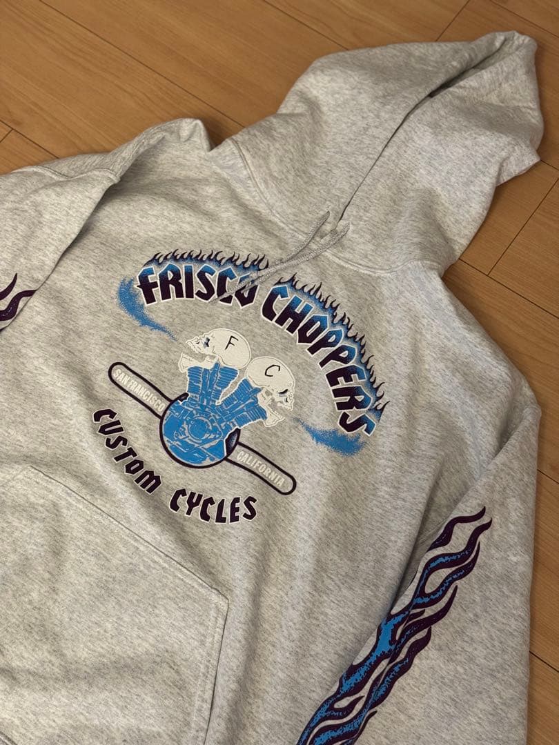 キムタク着フリスコチョッパーズパーカー私物Frisco ChoppersグレーL