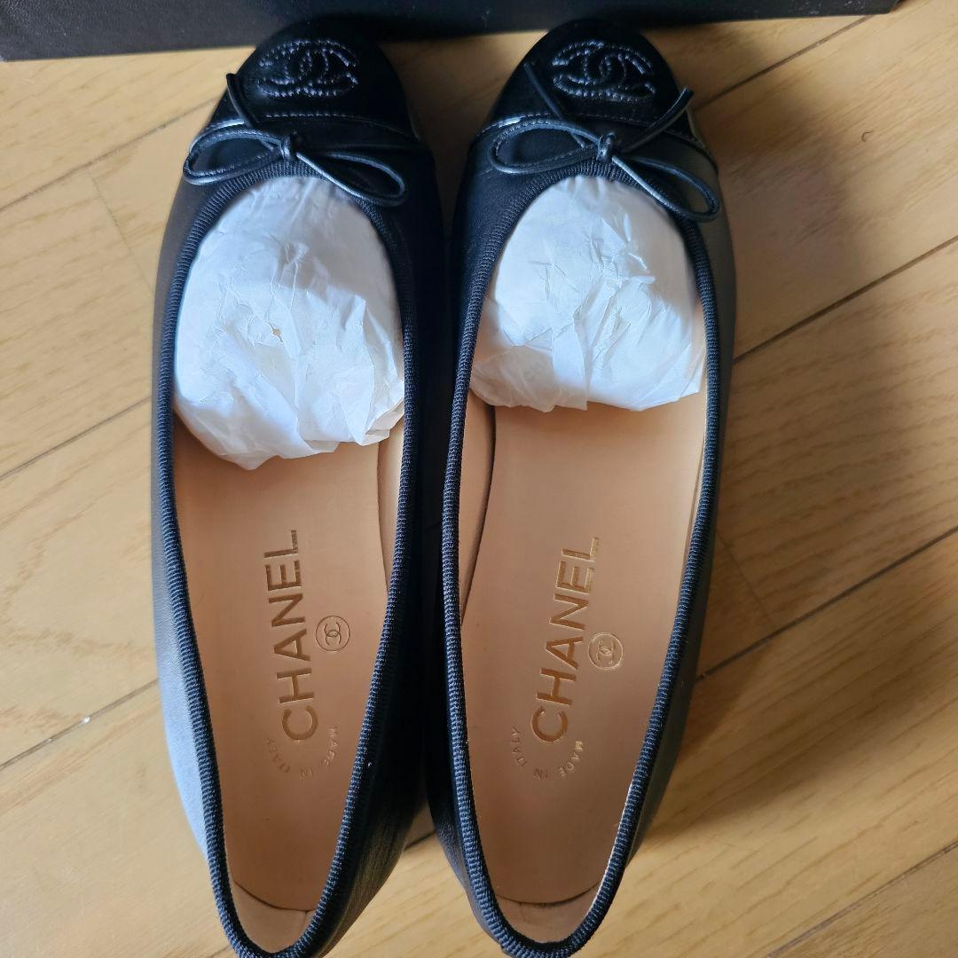 Luise様専用 【新品未使用】CHANEL ブラック フラットシューズ 38