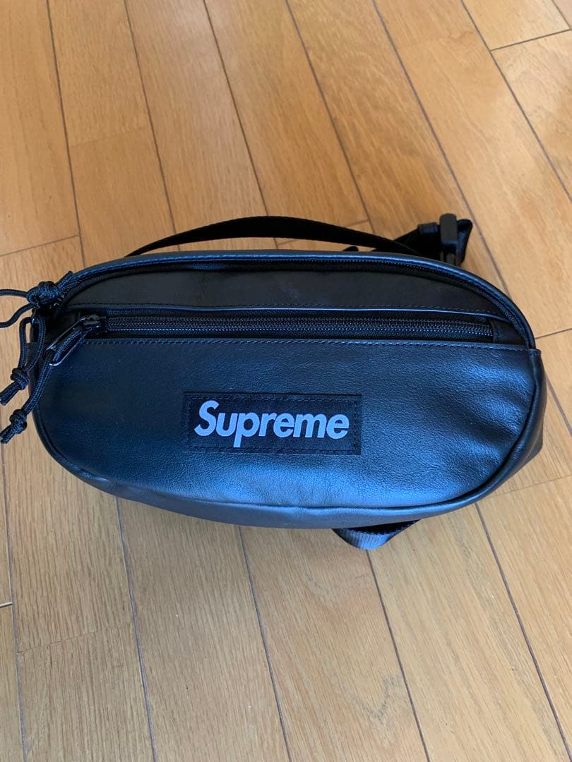 バッグ Supreme Leather Waist Bag \"Black\"