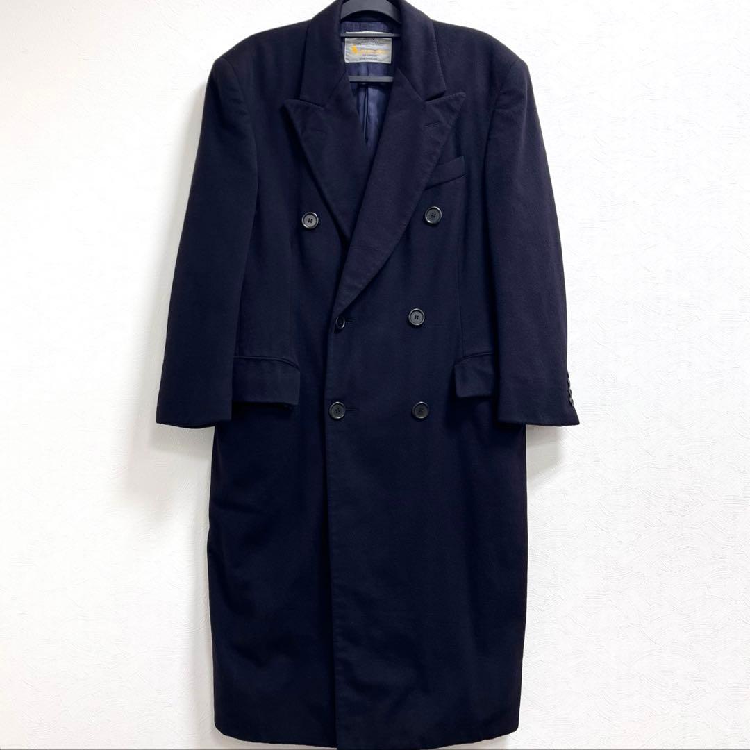 正規品】アクアスキュータム カシミヤダブルコート メンズ ネイビー