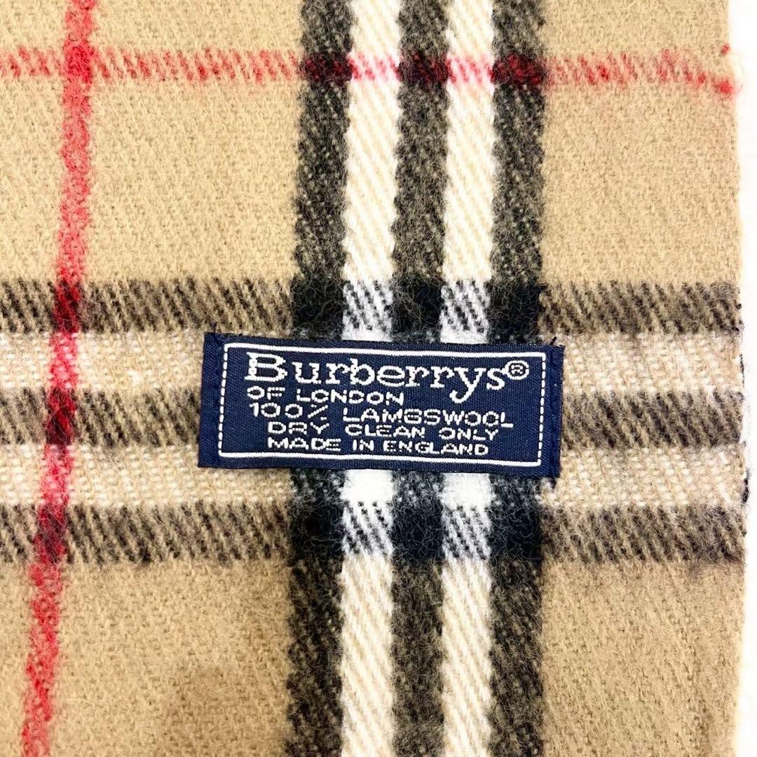 極美品 バーバリーロンドン マフラー ノバチェック ラムウール100