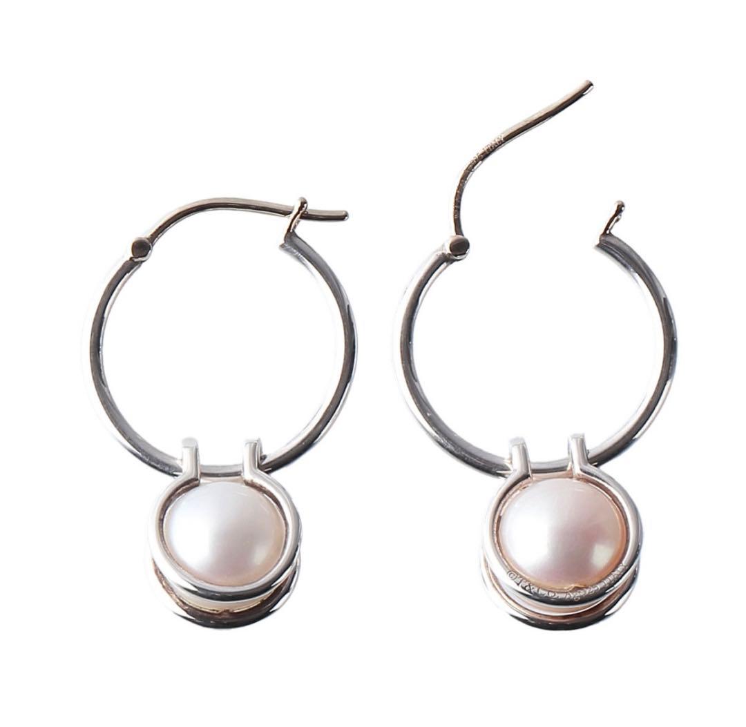 ティファニー ハードウェア パール フープ ピアス AG925 - メルカリ