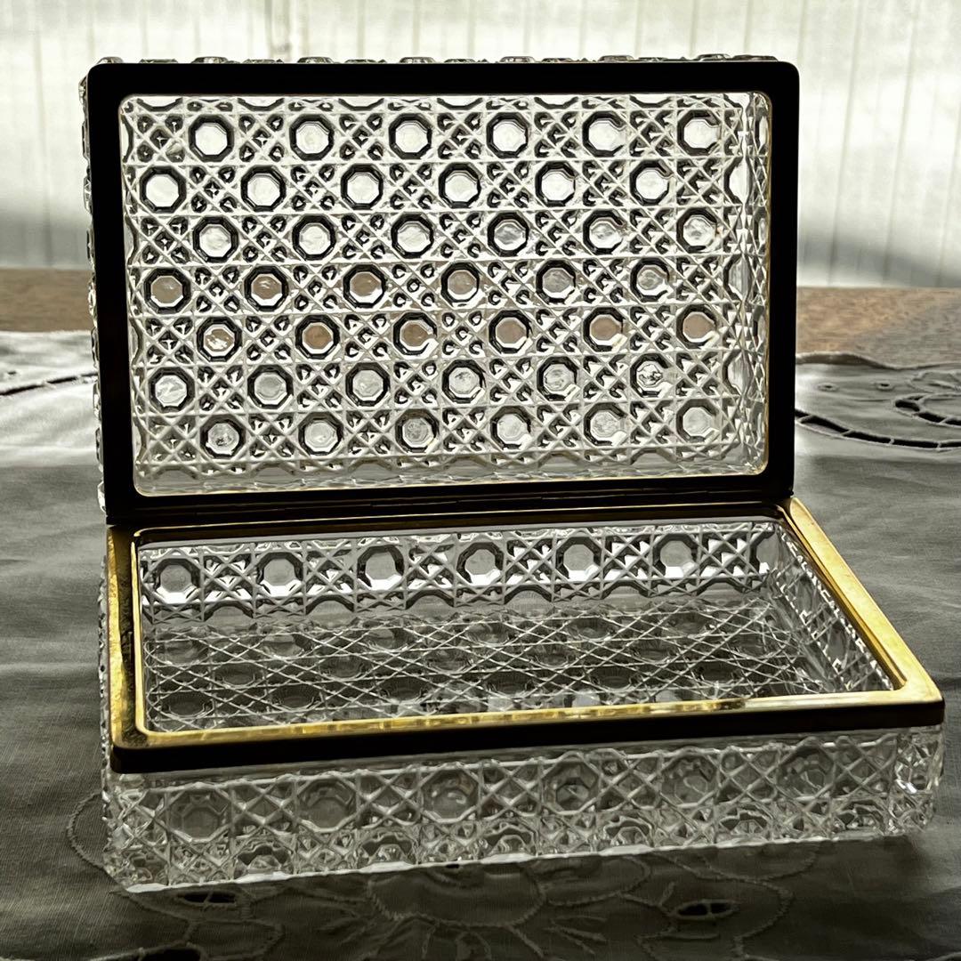 希少 オールドバカラ ディアマン・ピエーリー 大型 ジュエリーボックス 蓋物 オールド・バカラ 1890年 ブロンズ装飾 ディアマン ビゾー 蓋物 小物