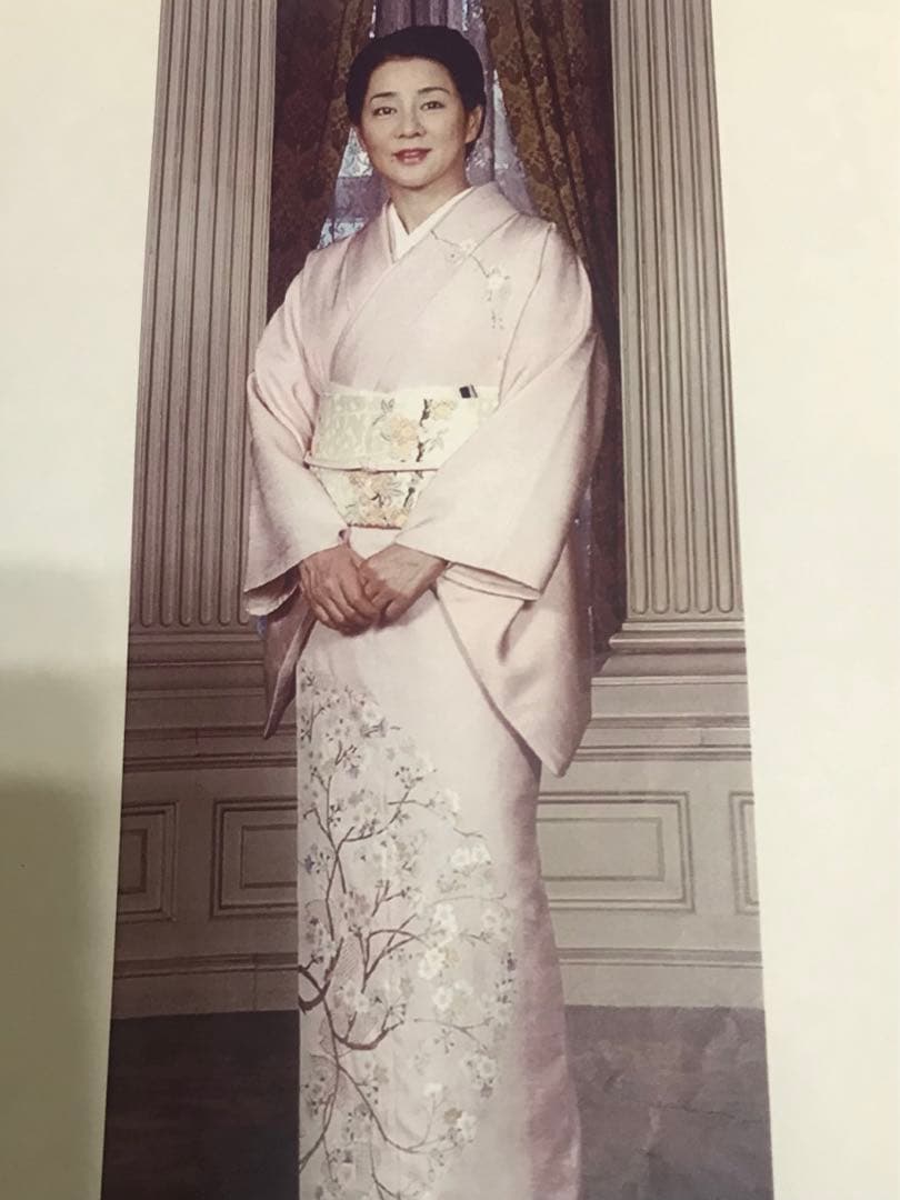 No.51刺繍訪問着【蘇州&汕頭刺繍】 ピンク地に桜 吉永小百合着用柄美品