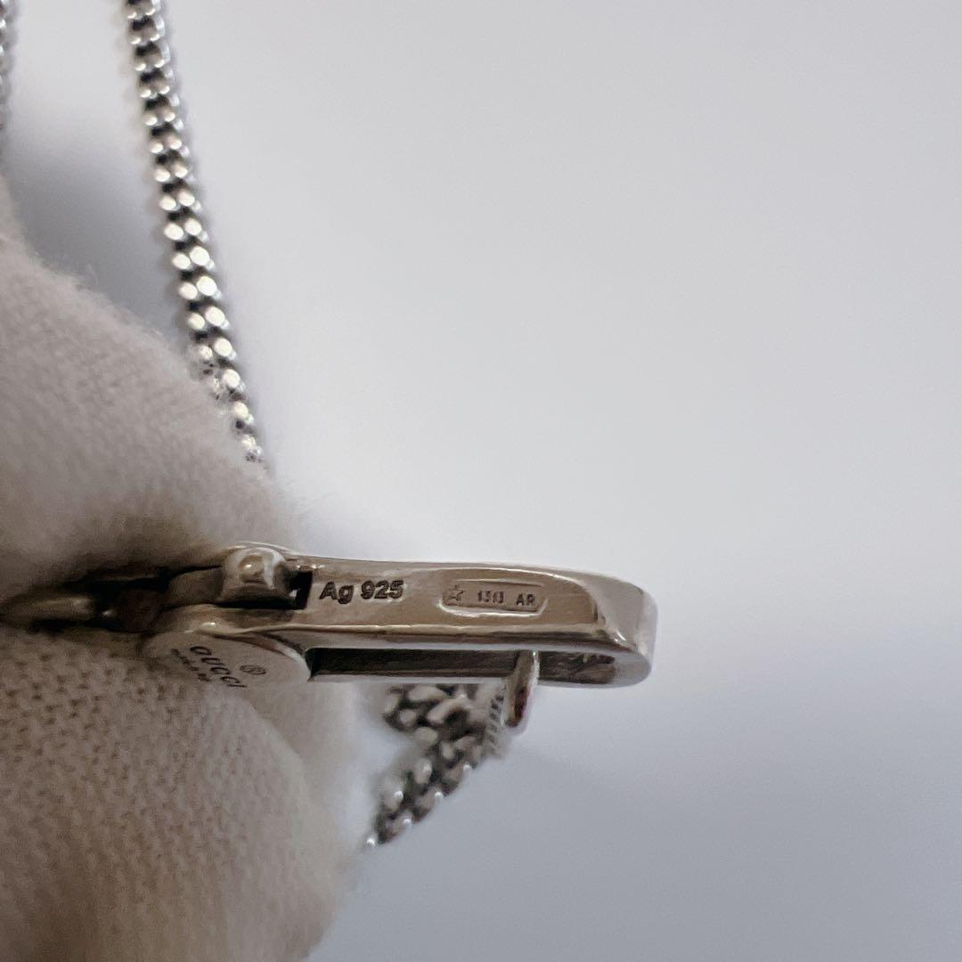 《美品》GUCCI グッチ ゴースト シルバー プレート型 ネックレス スクエア