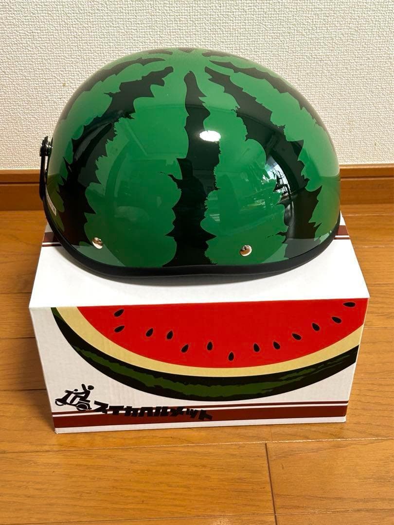 新品 未使用 リード工業 スイカヘルメット TL-01 スイカ柄 出川哲朗