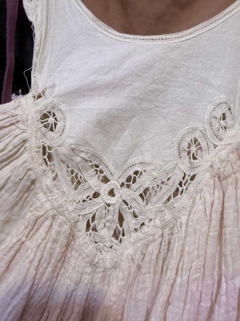 ハンドメイドマグノリアパール風コットンレースキャミロリータヒッピー