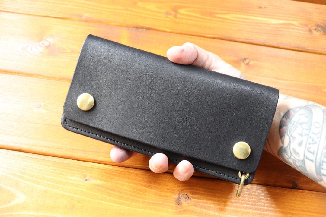 ロング トラッカーウォレット 栃木レザー 真鍮 - メルカリ