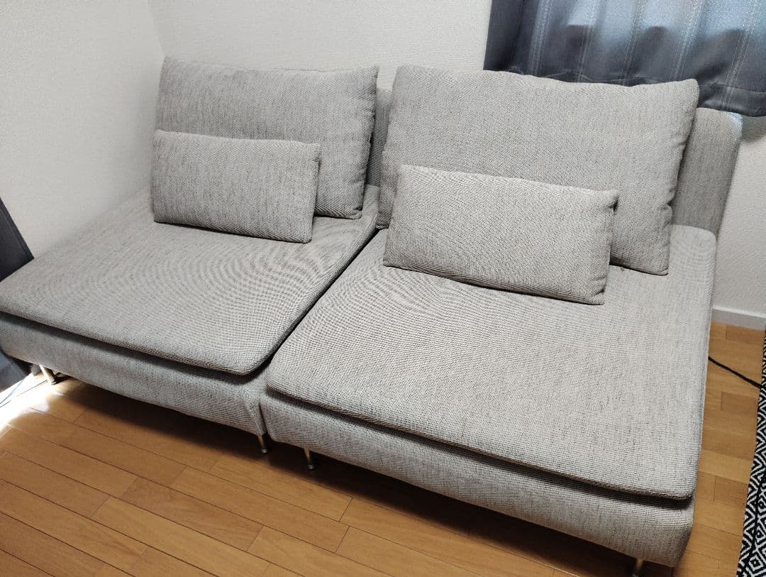 IKEA イケア ソーデルハムン ソファ 1人掛け×2 ベージュ/ブラウン