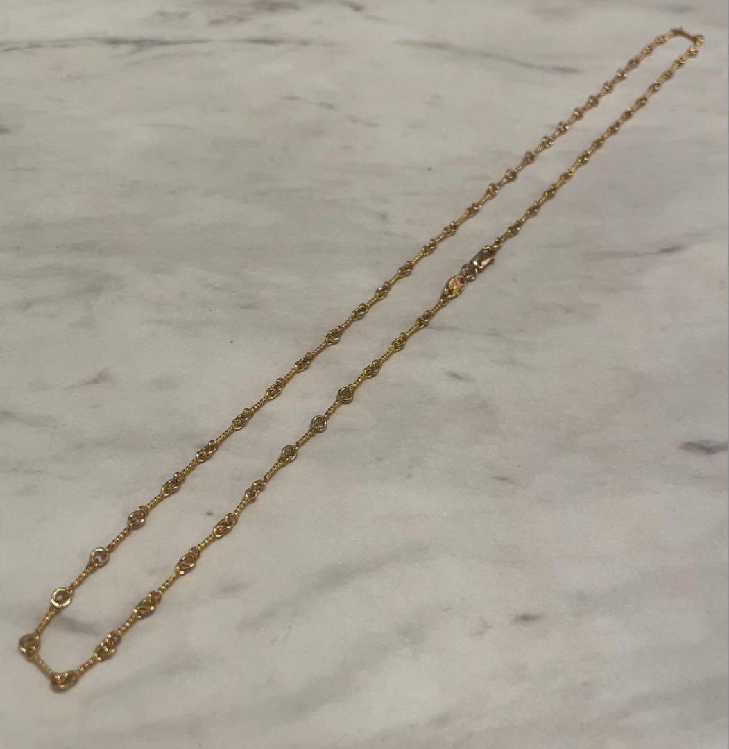 22k 8.6g ツイストチェーン 20インチ 50センチ 22金　無垢