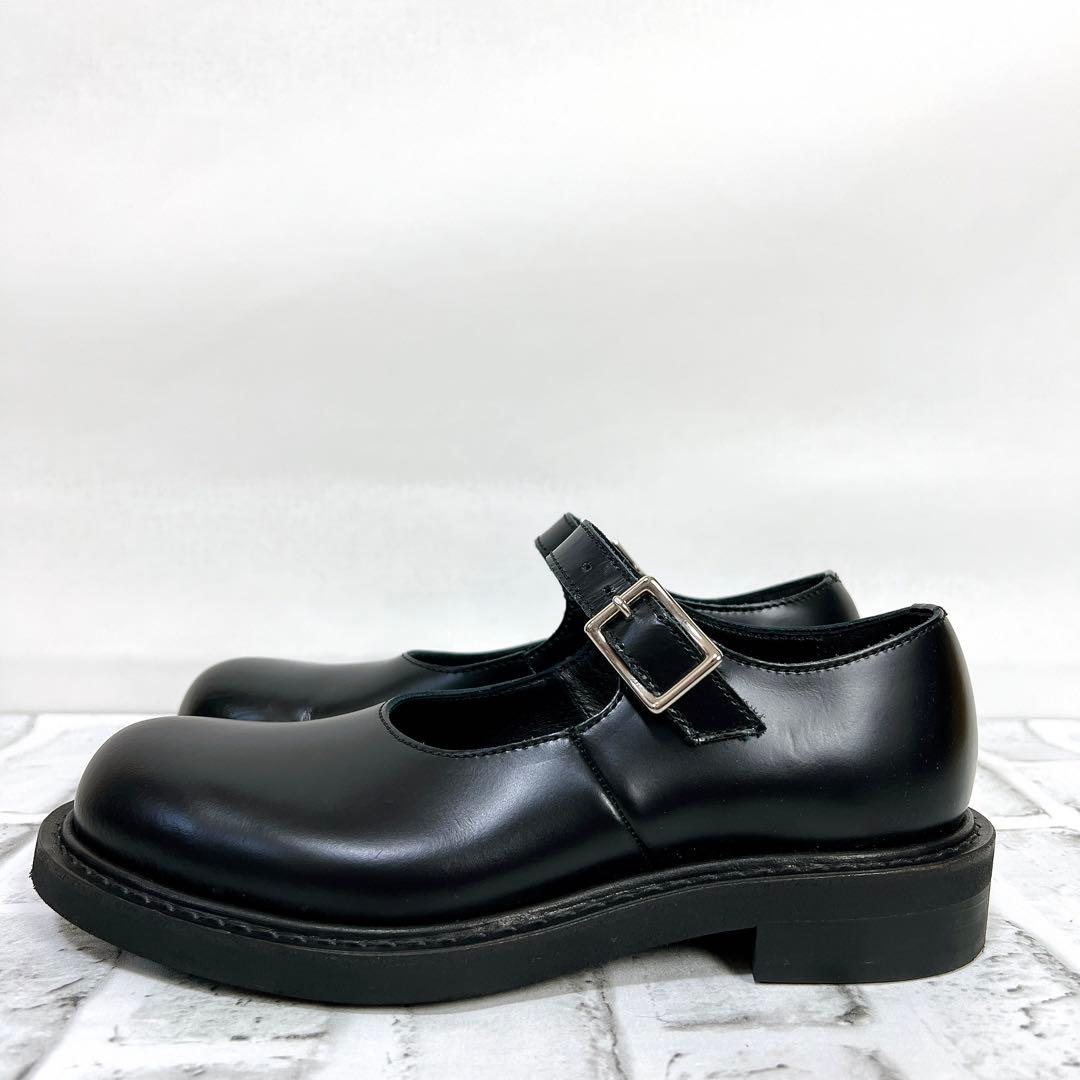 美品》コムデギャルソン レザーストラップシューズ メリージェーン 黒