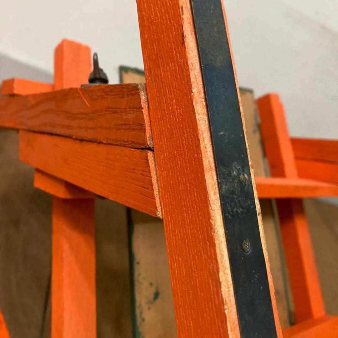 木製 手押し そり 昭和レトロ オレンジ4 曲げ木 犬ぞり 犬そり