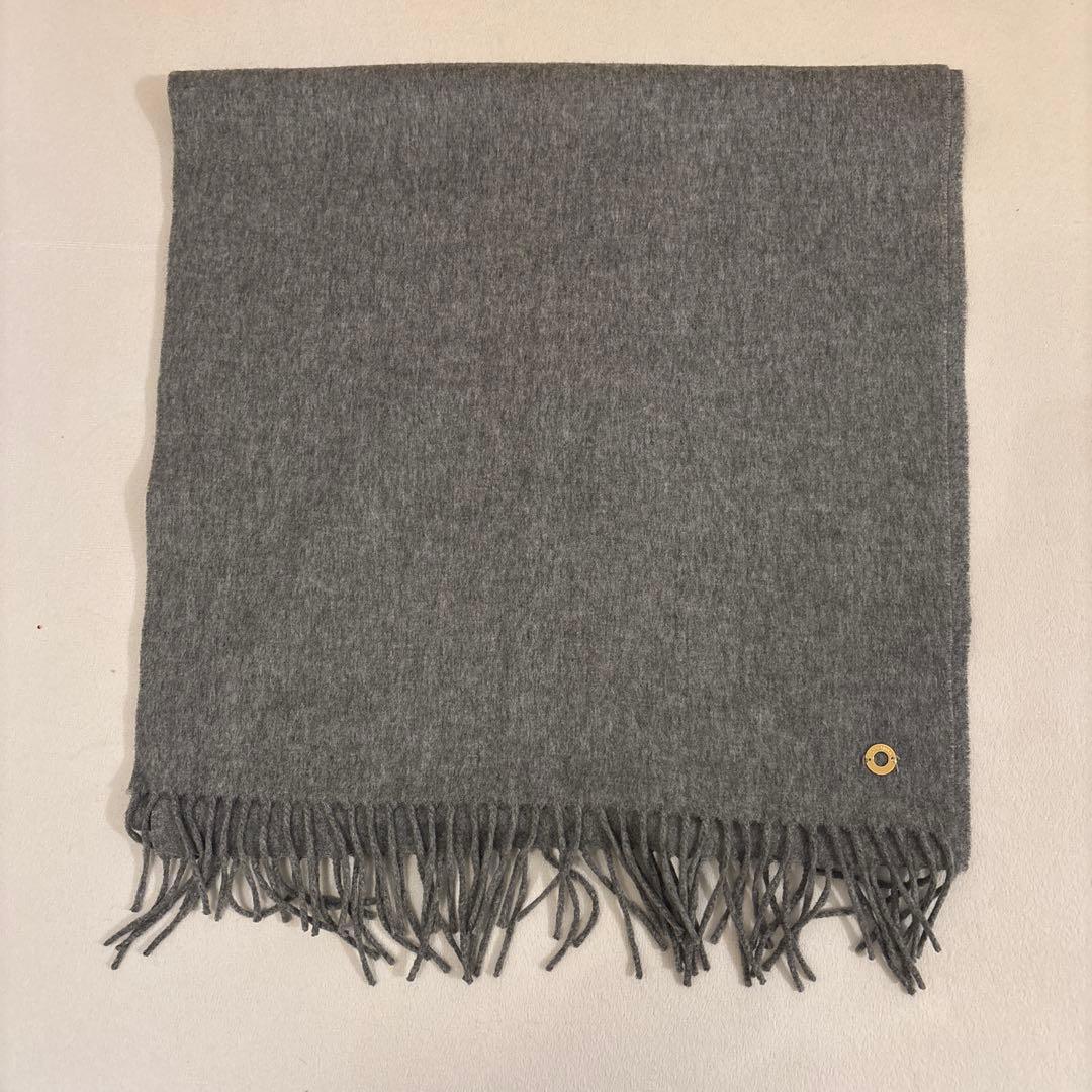 ロロピアーナ　カシミヤ 100%マフラー グレー ロロピアーナ 男女兼用 カシミア100％ ケーブルニットマフラー グレー