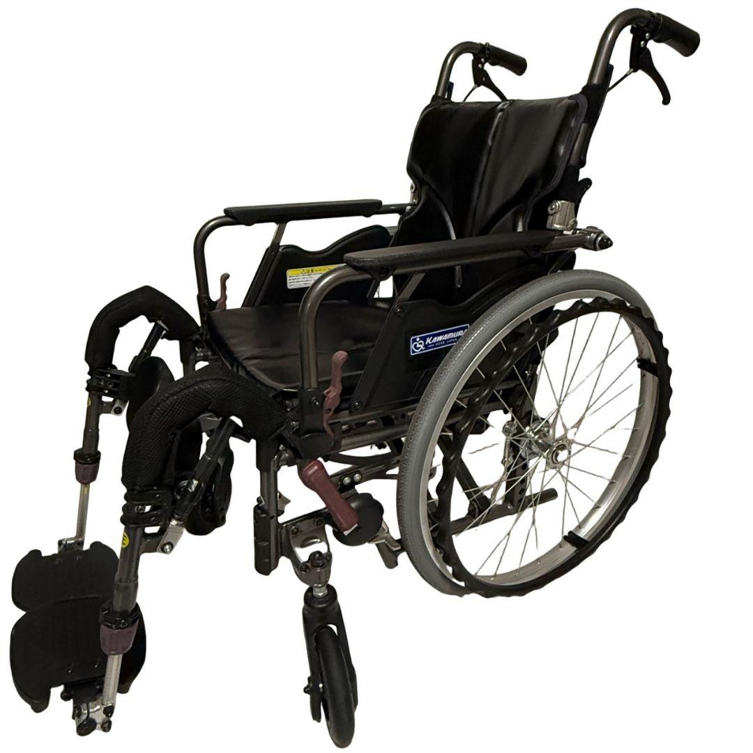 カワムラサイクル　自走用　多機能　ノーパンクタイヤ　車椅子　KMD-B22 自走式車いす モダンBスタイル（エアータイヤ仕様・背折れ式・ドラム式