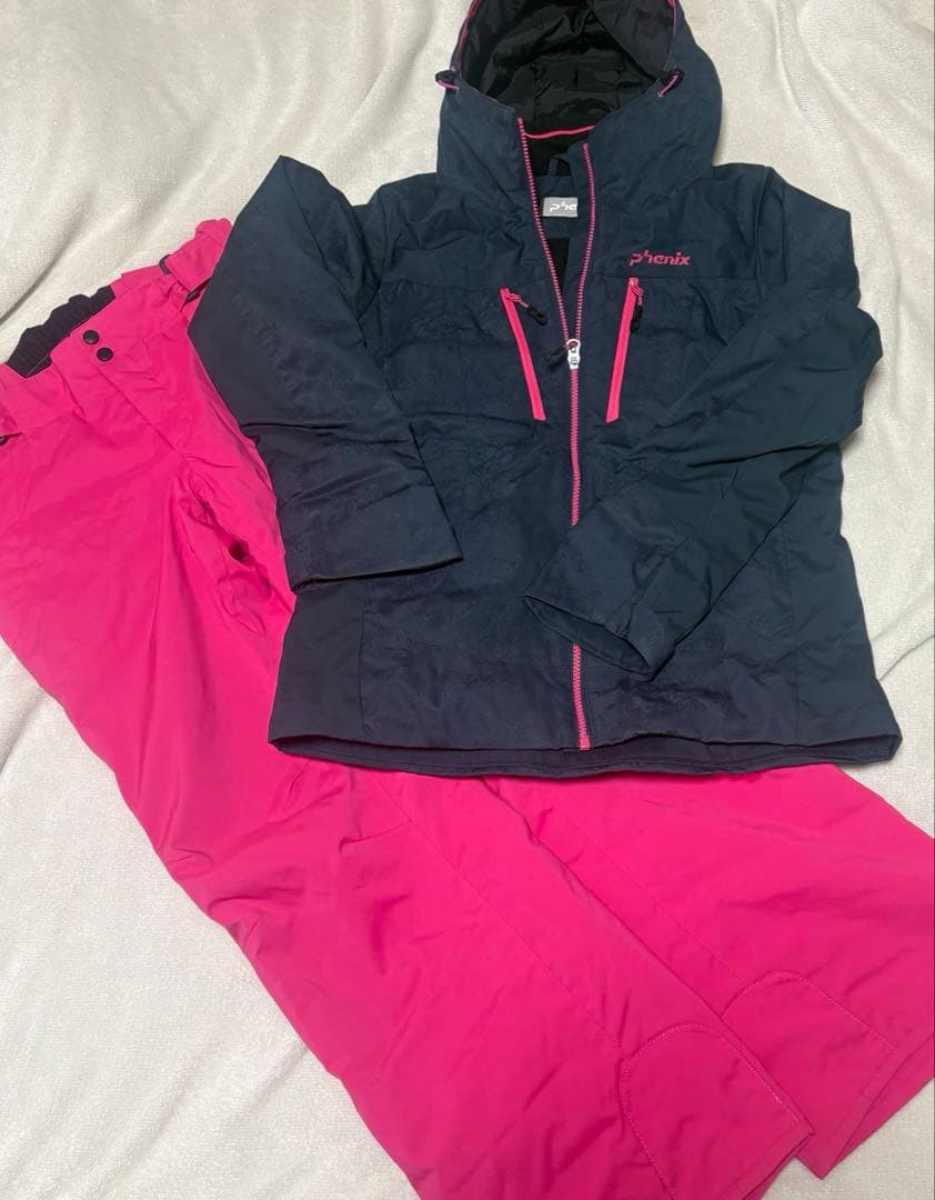 Phenix スキーウェア ネイビー/ピンク　上下セット　レディース　L フェニックス（PHENIX） スキーウェア 上下セット レディース 耐水圧