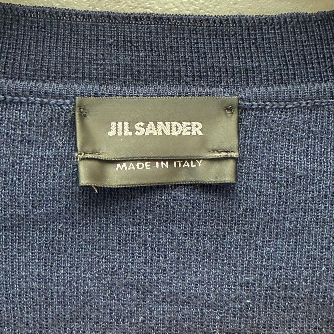 美品 JIL SANDER カーディガン ウール シルク ネイビー イタリア製