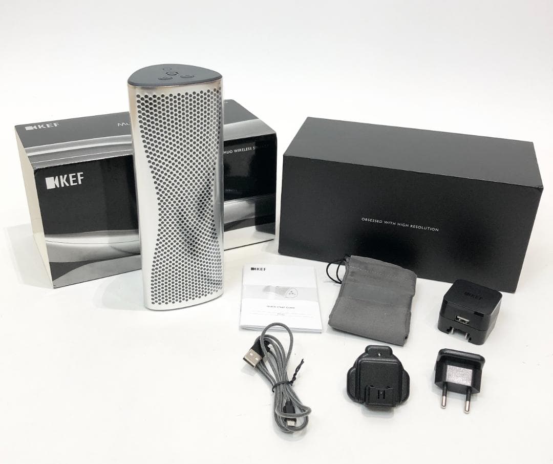 【美品・箱付】 KEF MUO WIRELESS SPEAKER KEF MUO Portable Bluetooth Speaker – Hi-Fi Sound, 24h Battery
