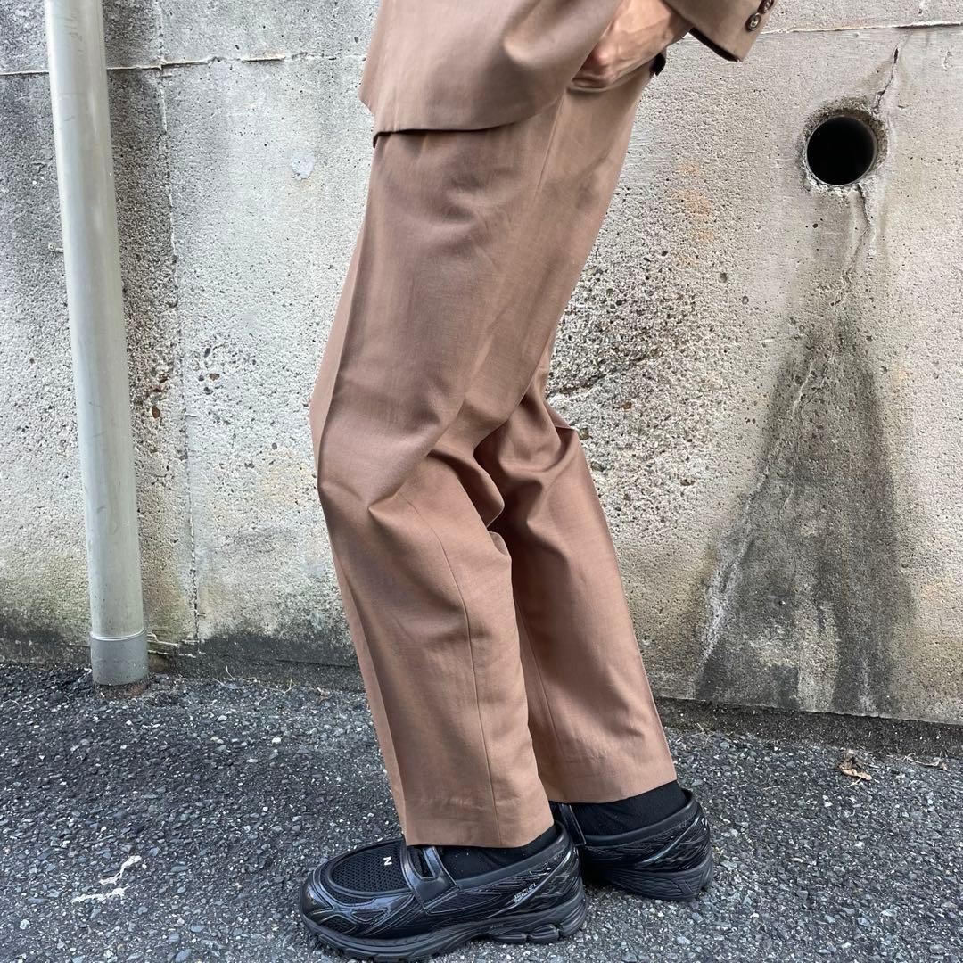 90'sキャメル ウール ダブルスーツ セットアップ レトロ 菅田将暉