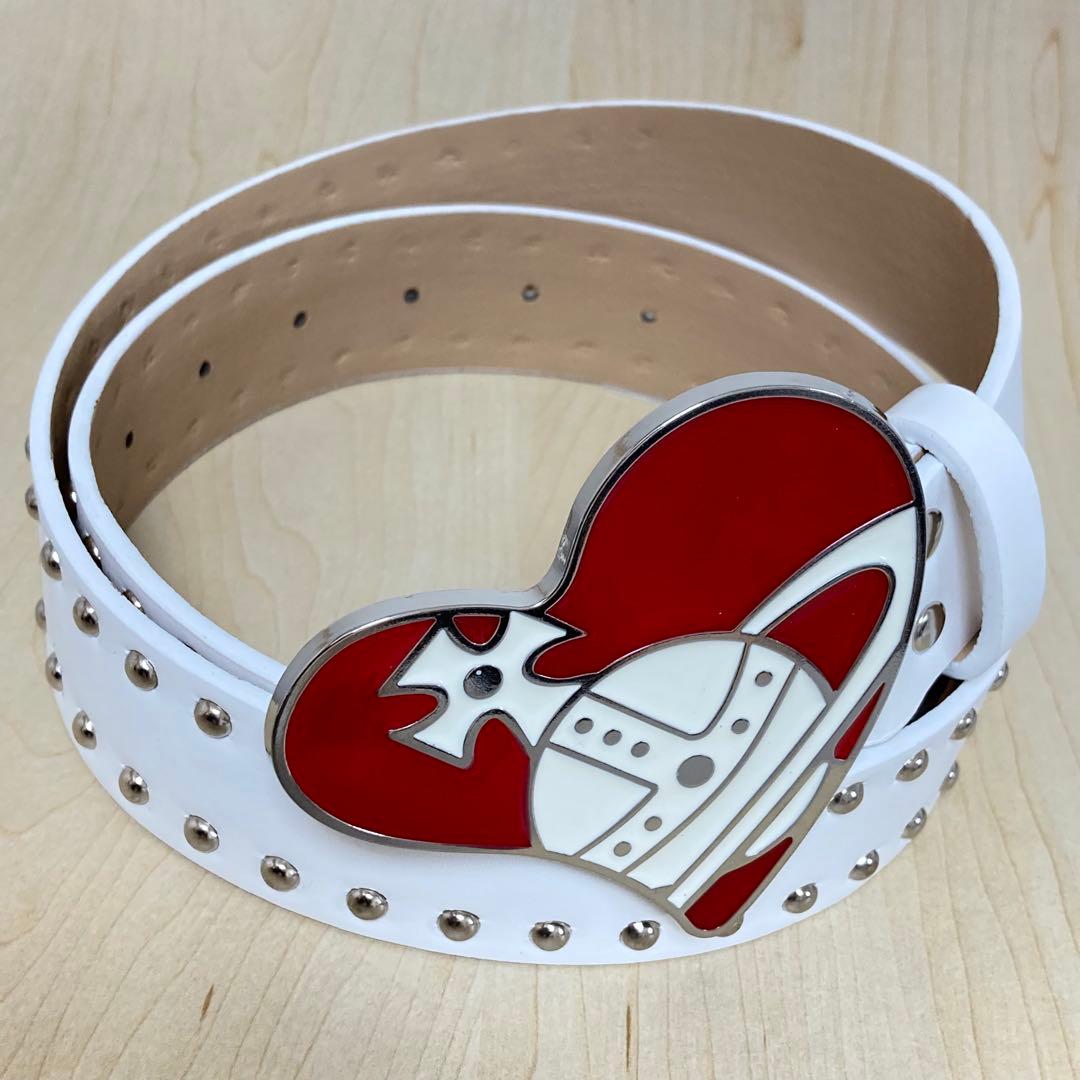 Vivienne Westwood｜ハートオーブスタッズベルト ホワイト - メルカリ