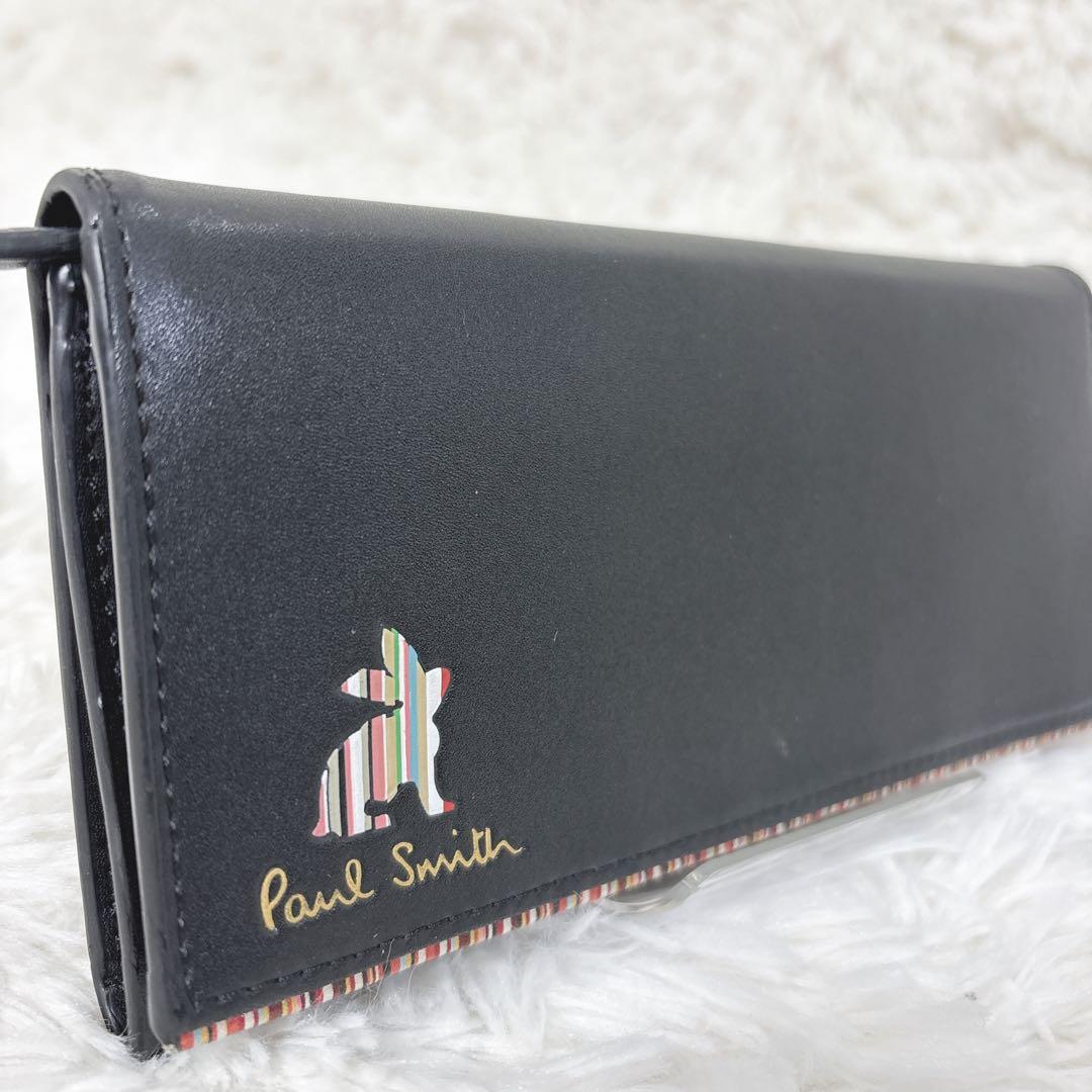 【美品】PaulSmith マーケトリーストライプラビット　折り財布 Paul Smith（ポール・スミス） 折財布 マーケトリーストライプラビット