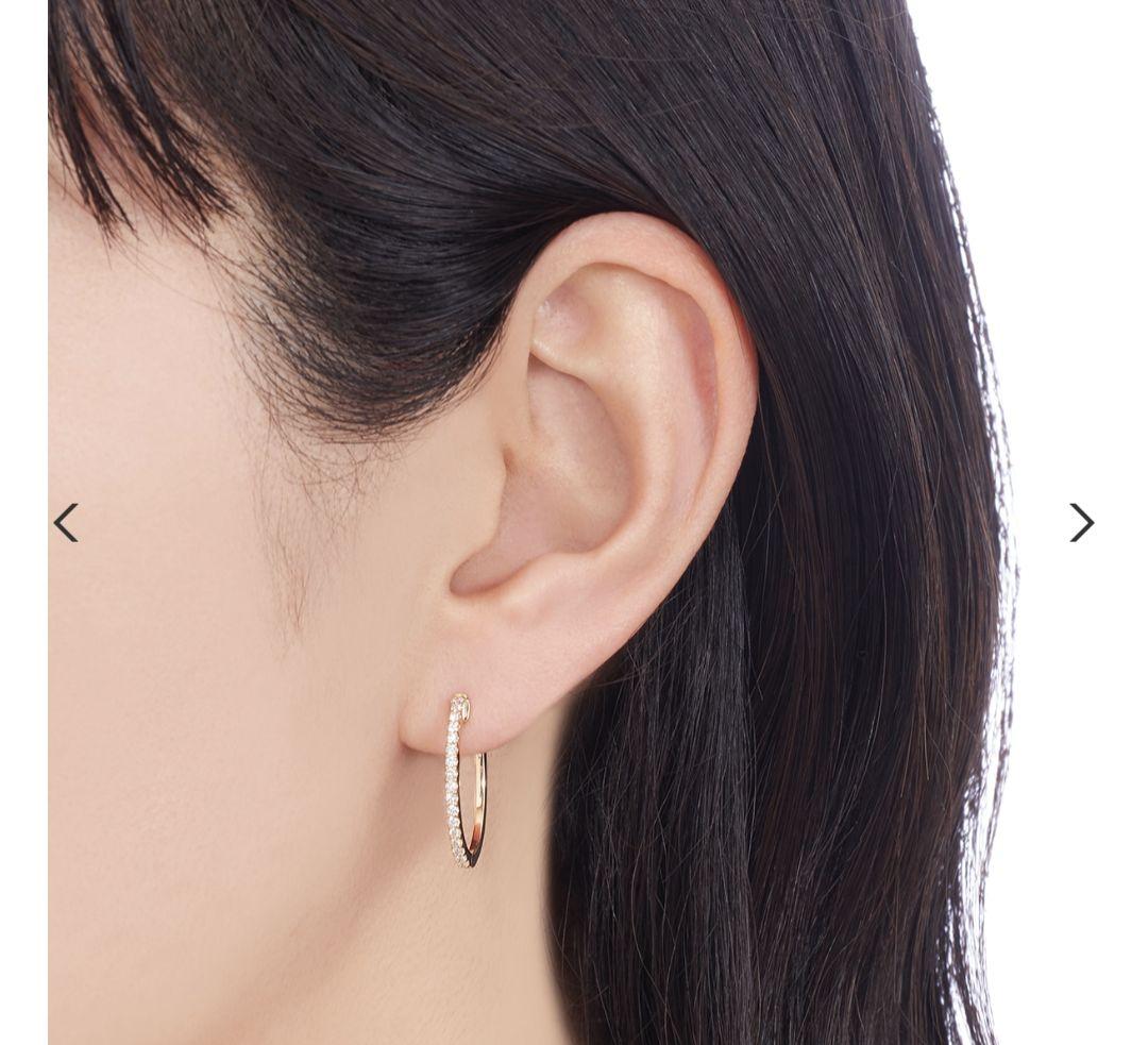 片耳のみ K18 イエローゴールド ダイヤモンド 0.15ct ピアス ツツミ