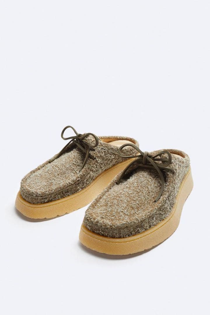 CLARKS × ZARA レザーミュール ZARA BOOTS ORANGE CLARKS X ZARA LEATHER ANLKE BOOTS SHOES SIZE 6.5