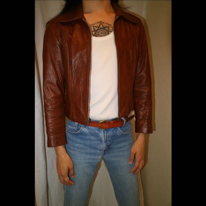 50s 60s 70s レザージャケット 棒TALON ヴィンテージ - メルカリ