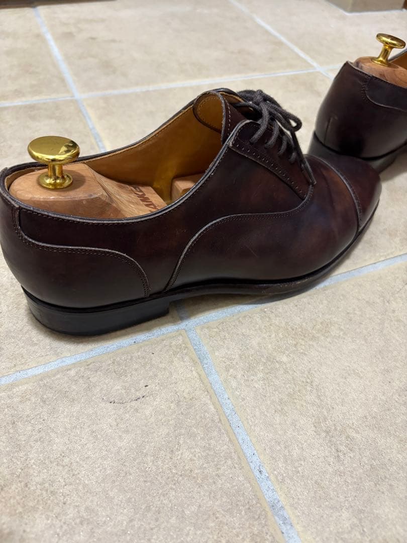 【RAYMAR】24.5cm 革靴　ダークブラウン クォーターブローグ　レイマー