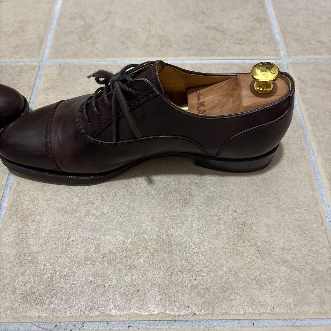 【RAYMAR】24.5cm 革靴　ダークブラウン クォーターブローグ　レイマー