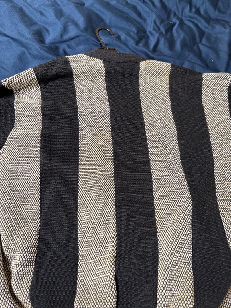 イッセイミヤケ メン 日本製 ボーダーニットカーディガン