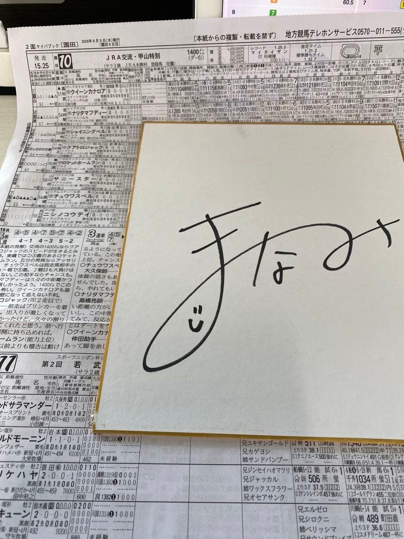 永島まなみ騎手 サイン入り色紙 JRA - メルカリ
