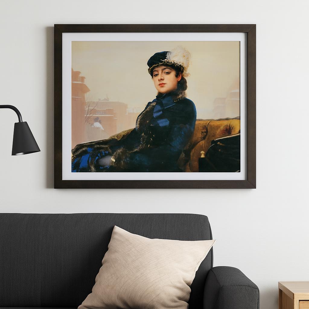 イワン・クラムスコイによる名作『忘れえぬ人 (見知らぬ人) 』の額装