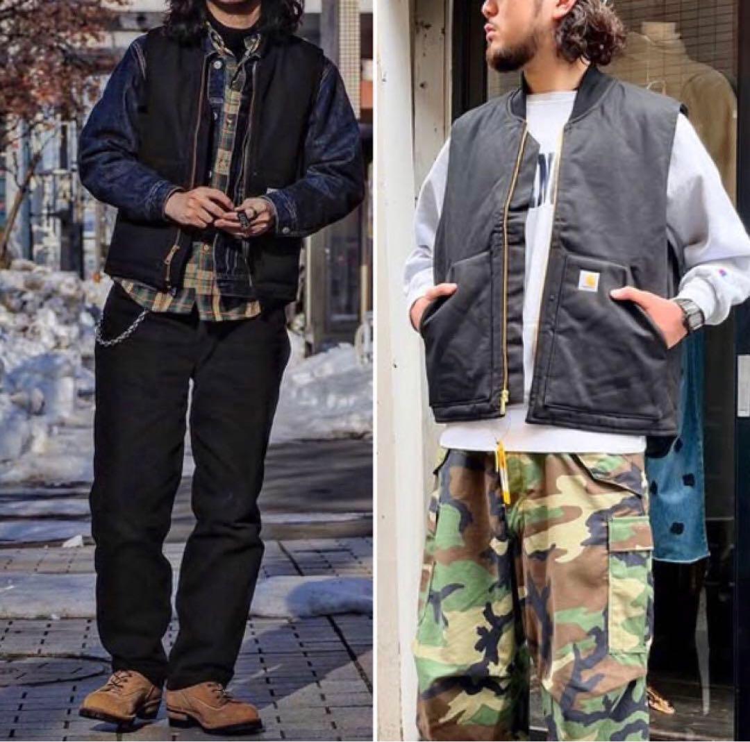 極美品❗️メキシコ製 Carhartt カーハート ダックベスト 厚手 黒M