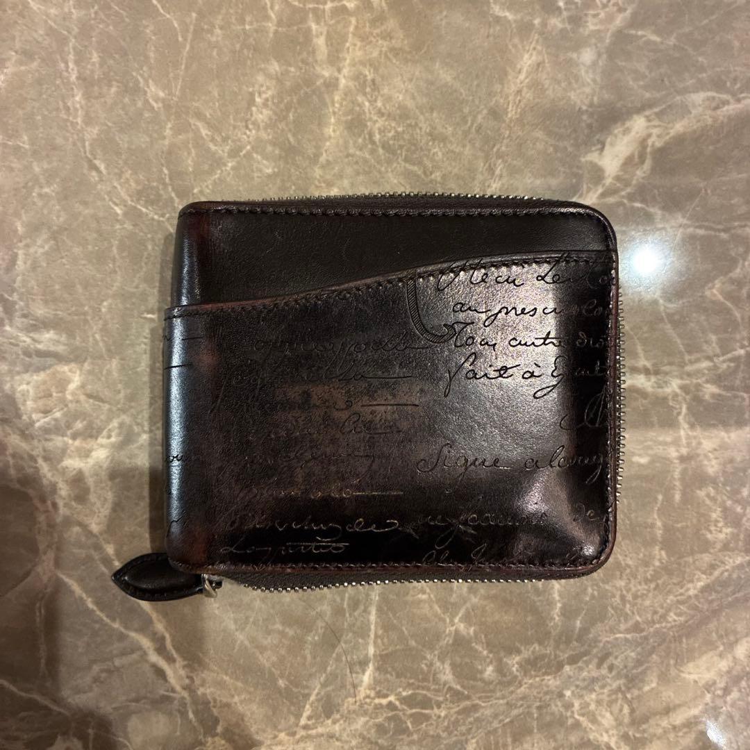 Berluti ダークブラウン レザー二つ折り財布 Berluti（ベルルッティ） BERLUTI 2つ折り財布 MAKORE NEO VENEZIA