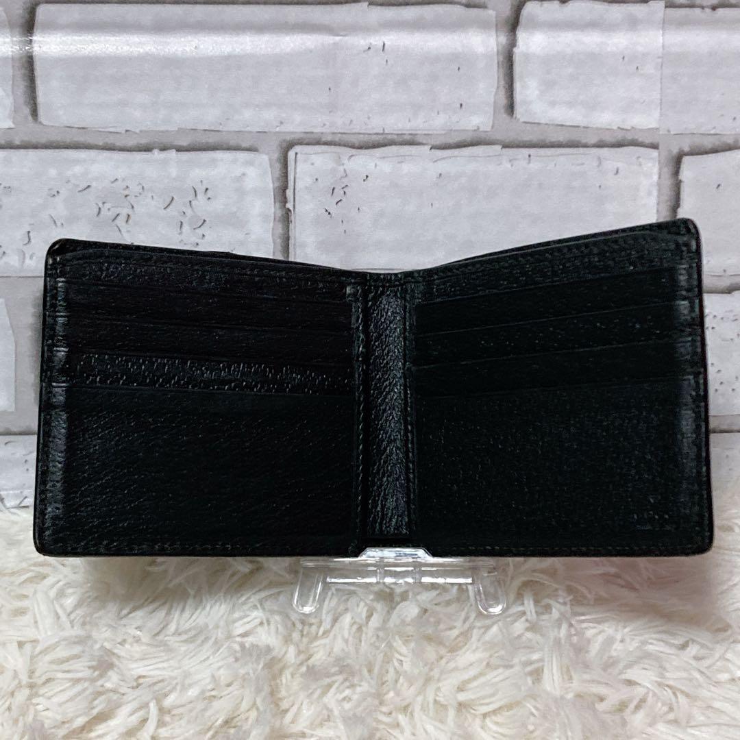 極美品】 GUCCI グッチ 二つ折り財布 アニマリエ ビー レザー 黒 ハチ